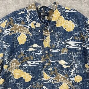 Reyn Spooner Mens's Sz 2XL Shirt Blue Year of Boar 2019 Hawaiian Popover Kloth